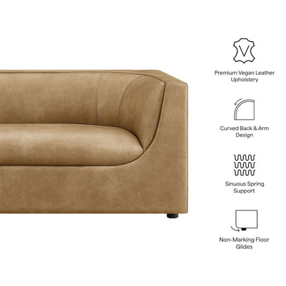 Hilda 86" Curved Back Vegan Leather Sofa