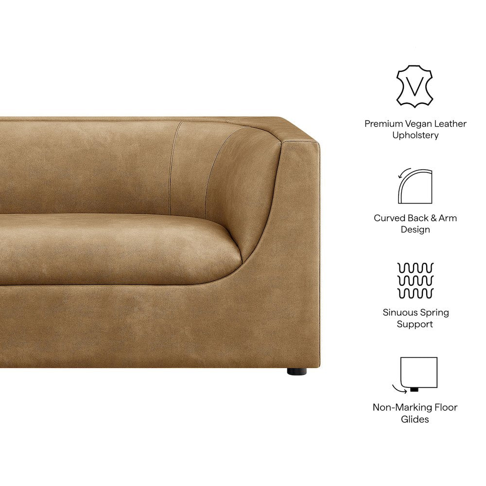 Hilda 67" Curved Back Vegan Leather Loveseat