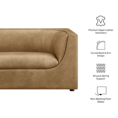 Hilda 67" Curved Back Vegan Leather Loveseat
