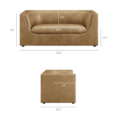 Hilda 67" Curved Back Vegan Leather Loveseat