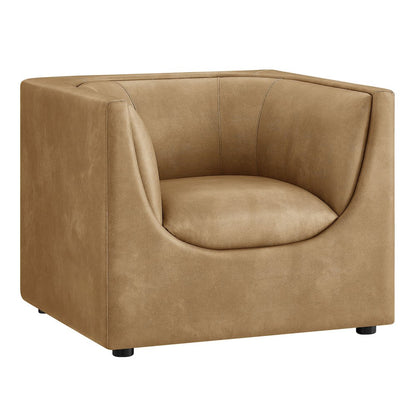 Hilda Curved Back Vegan Leather Armchair