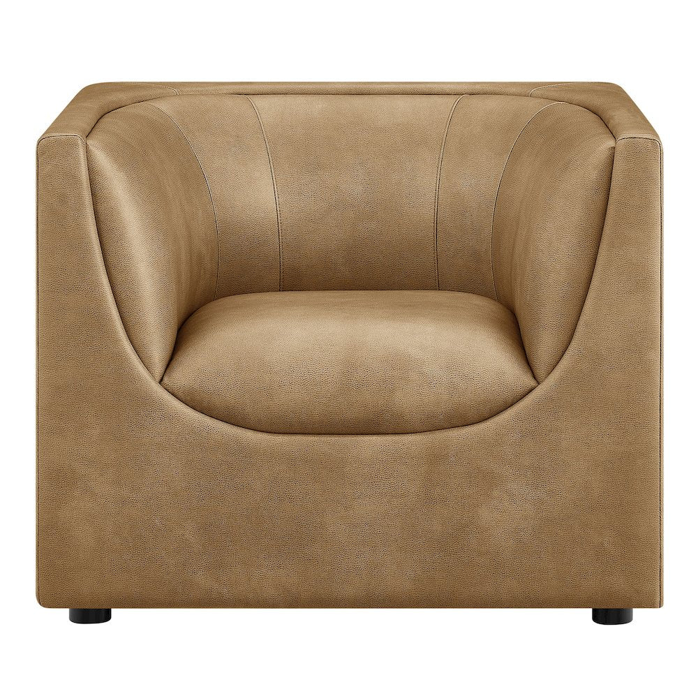 Hilda Curved Back Vegan Leather Armchair