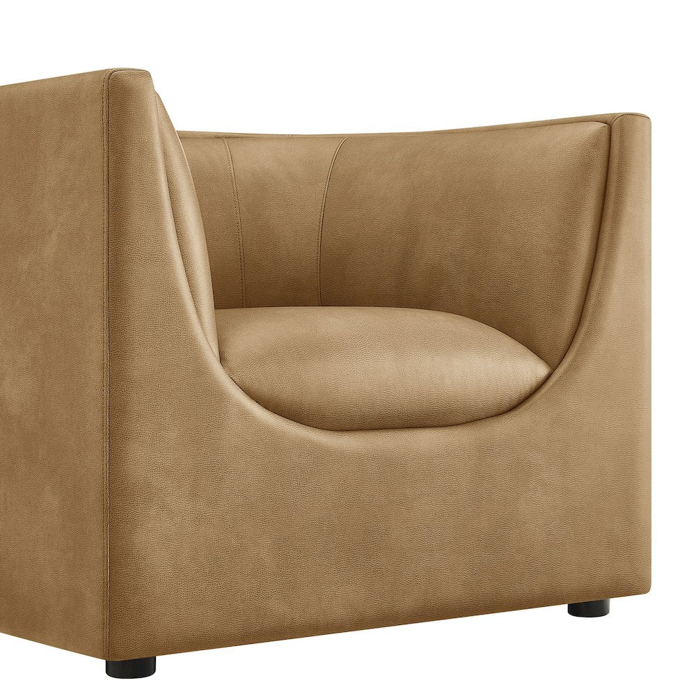 Hilda Curved Back Vegan Leather Armchair