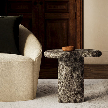 Elowen Outdoor Patio Faux Marble Side Table