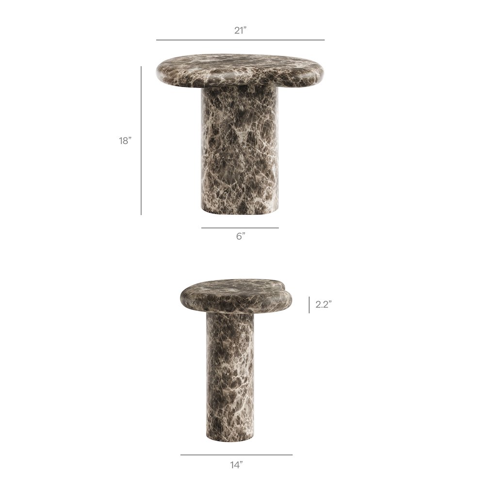 Elowen Outdoor Patio Faux Marble Side Table