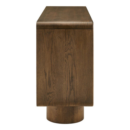 Lumo 4-Door Curved Wood Accent Cabinet - Walnut
