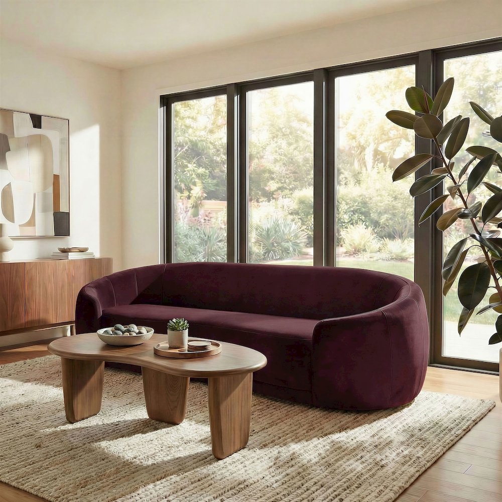 Contessa Curved Performance Velvet Sofa