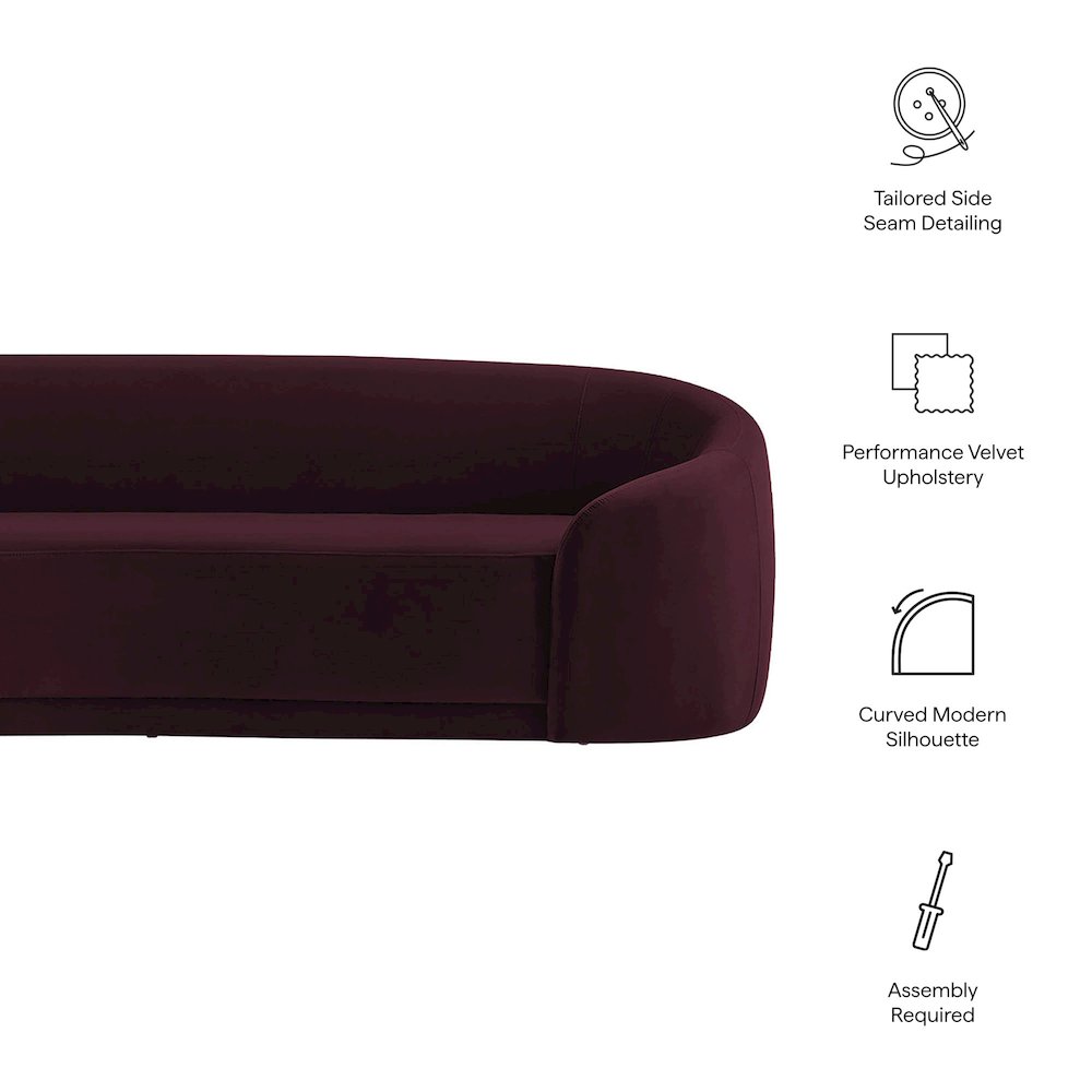 Contessa Curved Performance Velvet Sofa