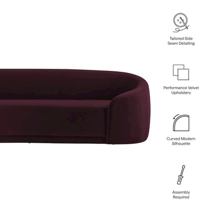 Contessa Curved Performance Velvet Sofa