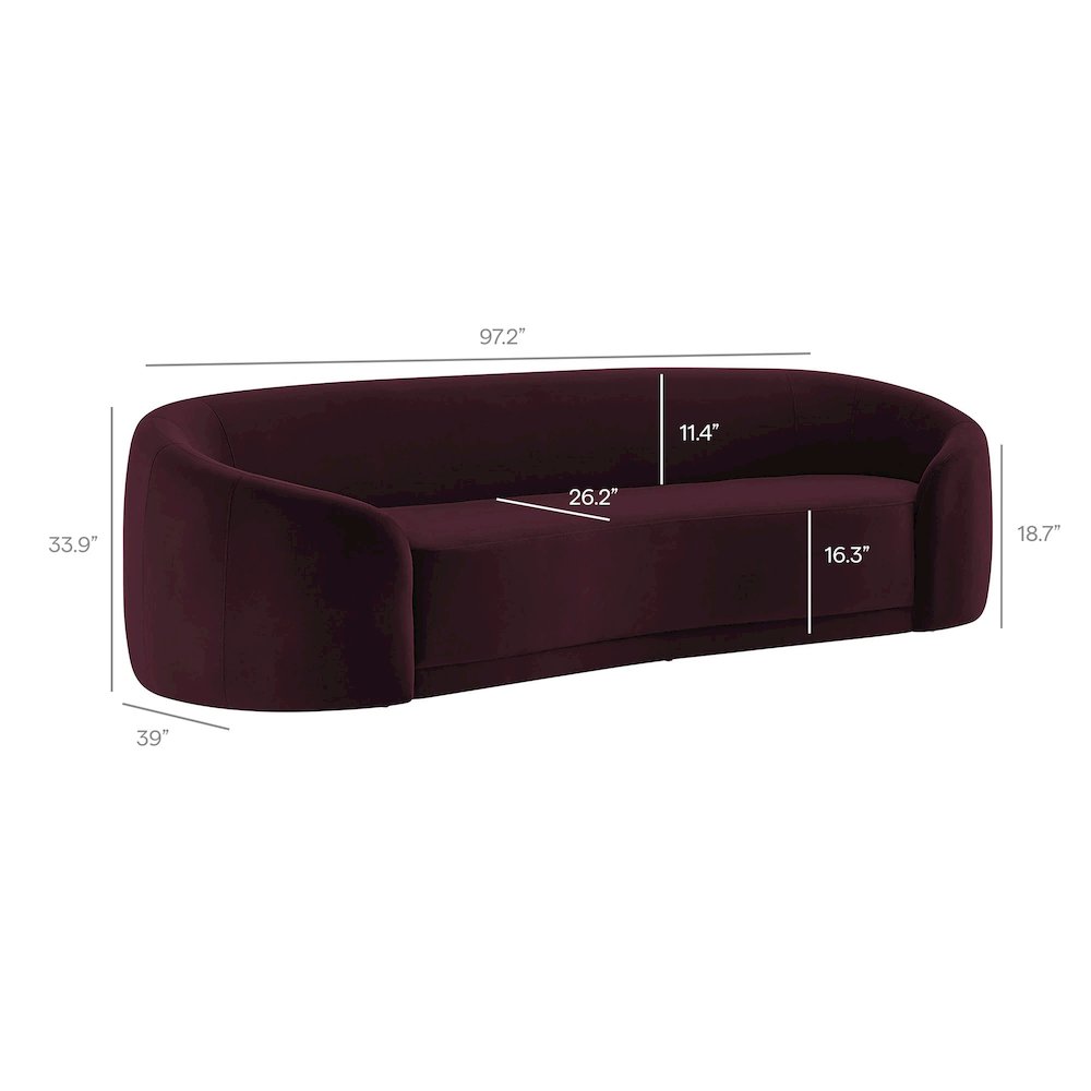Contessa Curved Performance Velvet Sofa