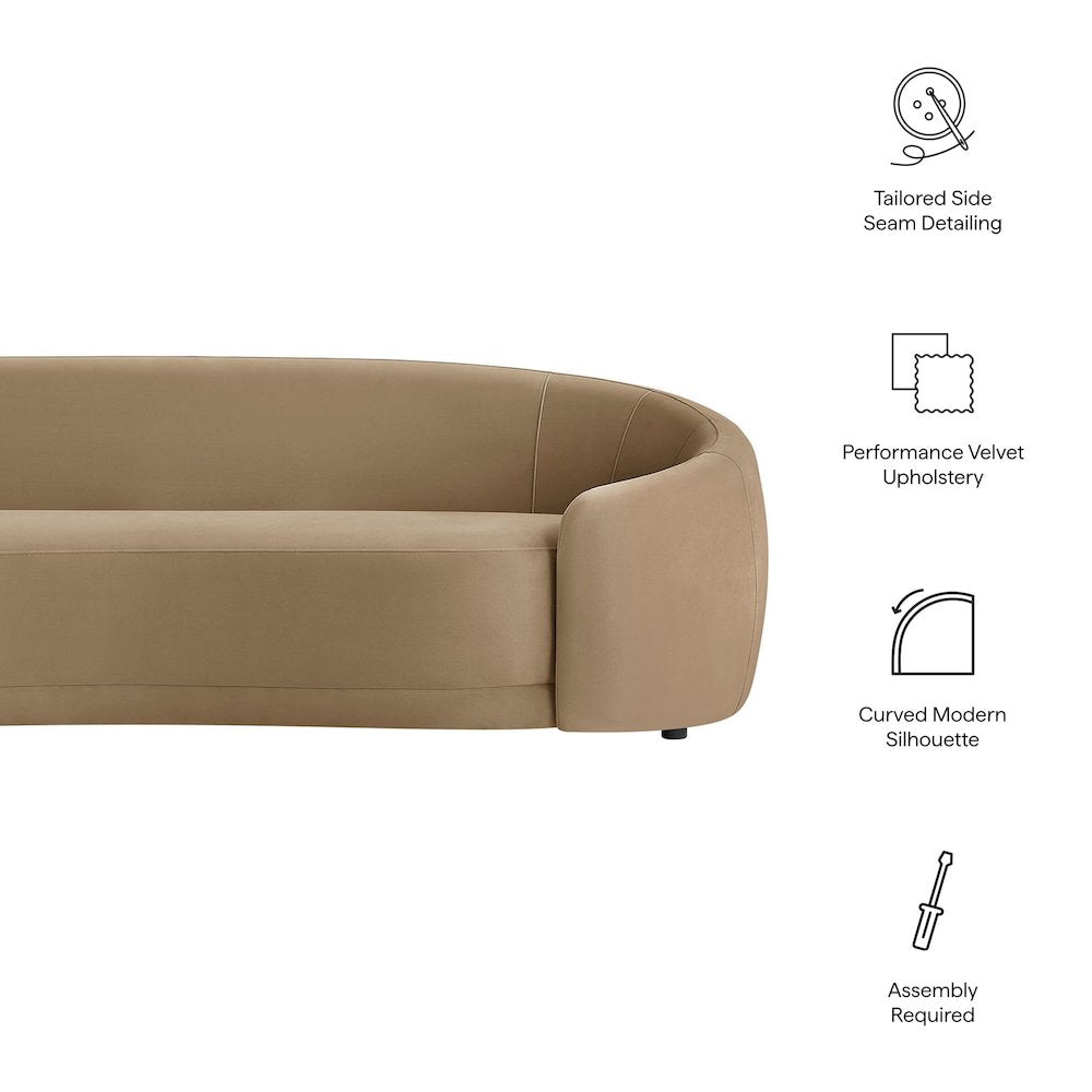 Contessa Curved Performance Velvet Sofa
