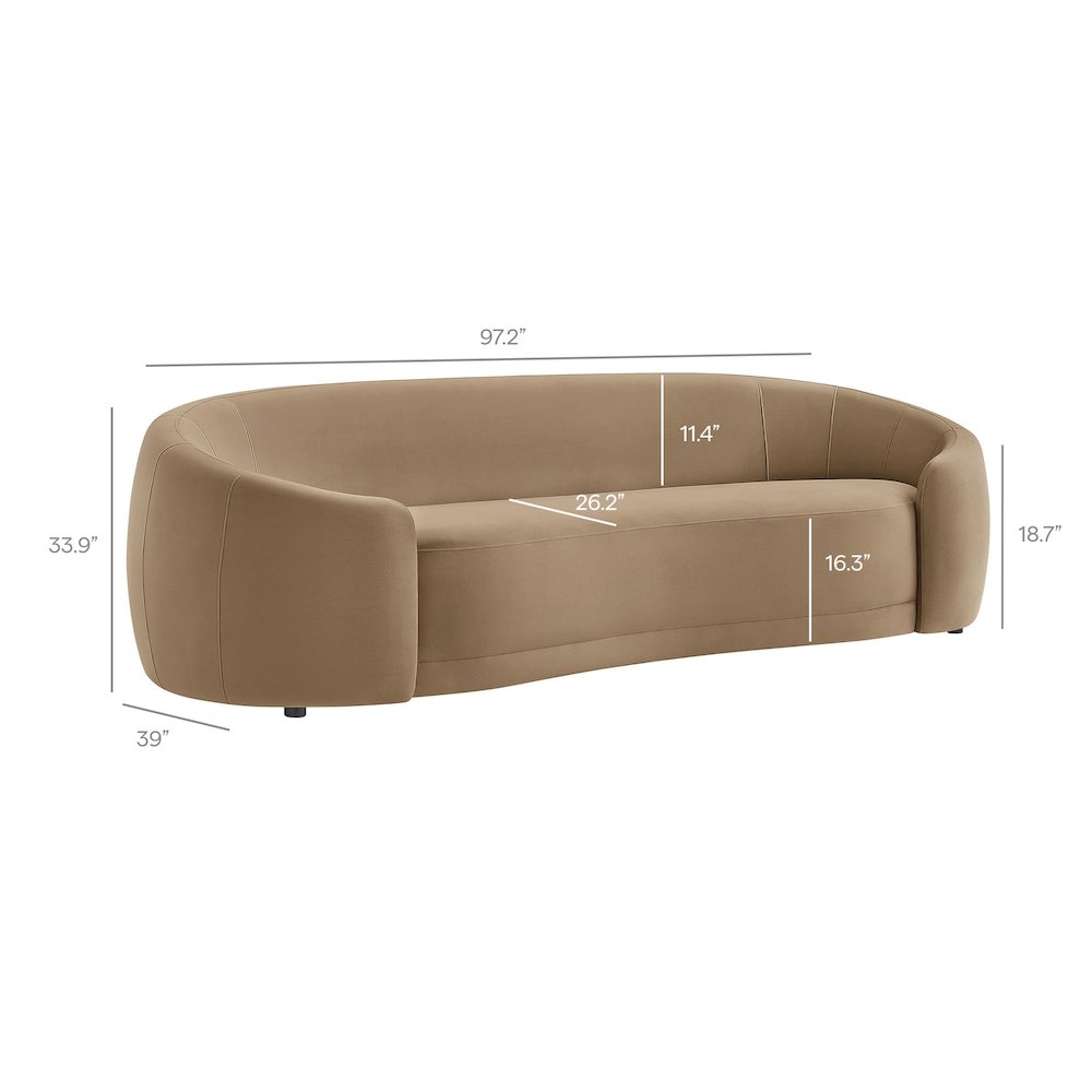 Contessa Curved Performance Velvet Sofa