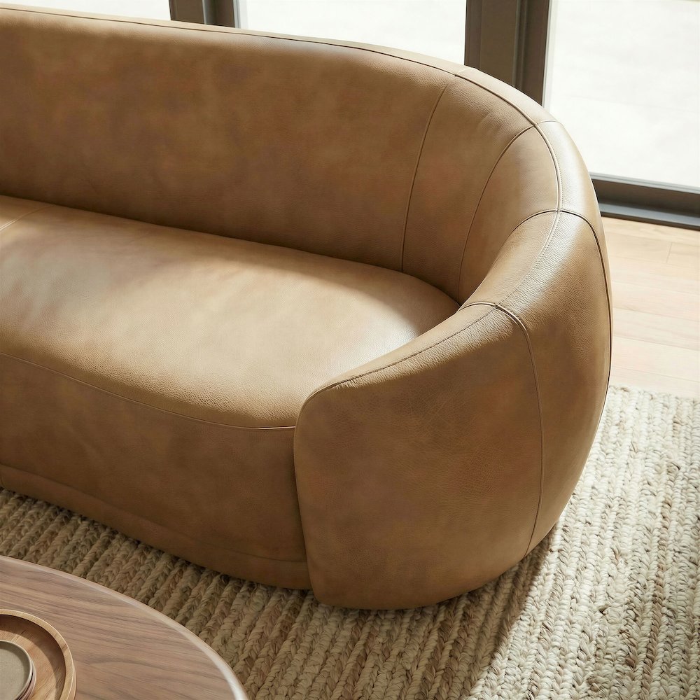 Contessa Curved Vegan Leather Sofa