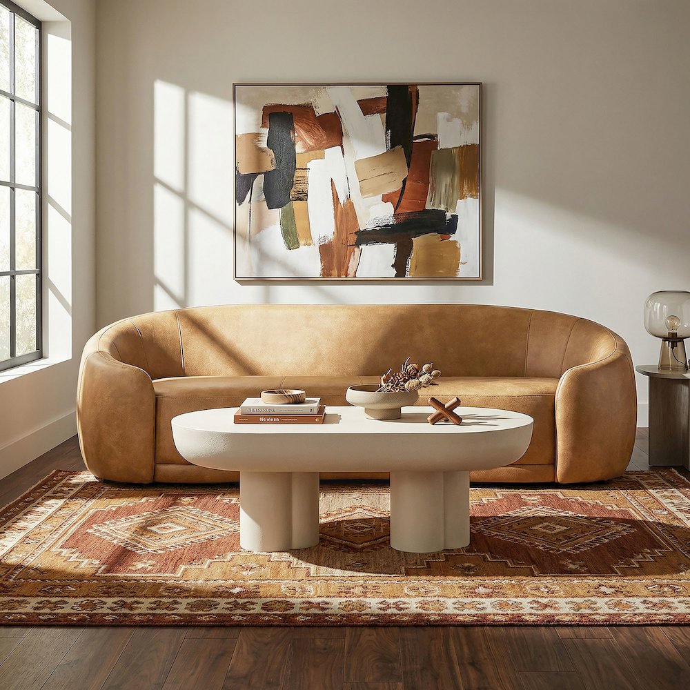 Contessa Curved Vegan Leather Sofa