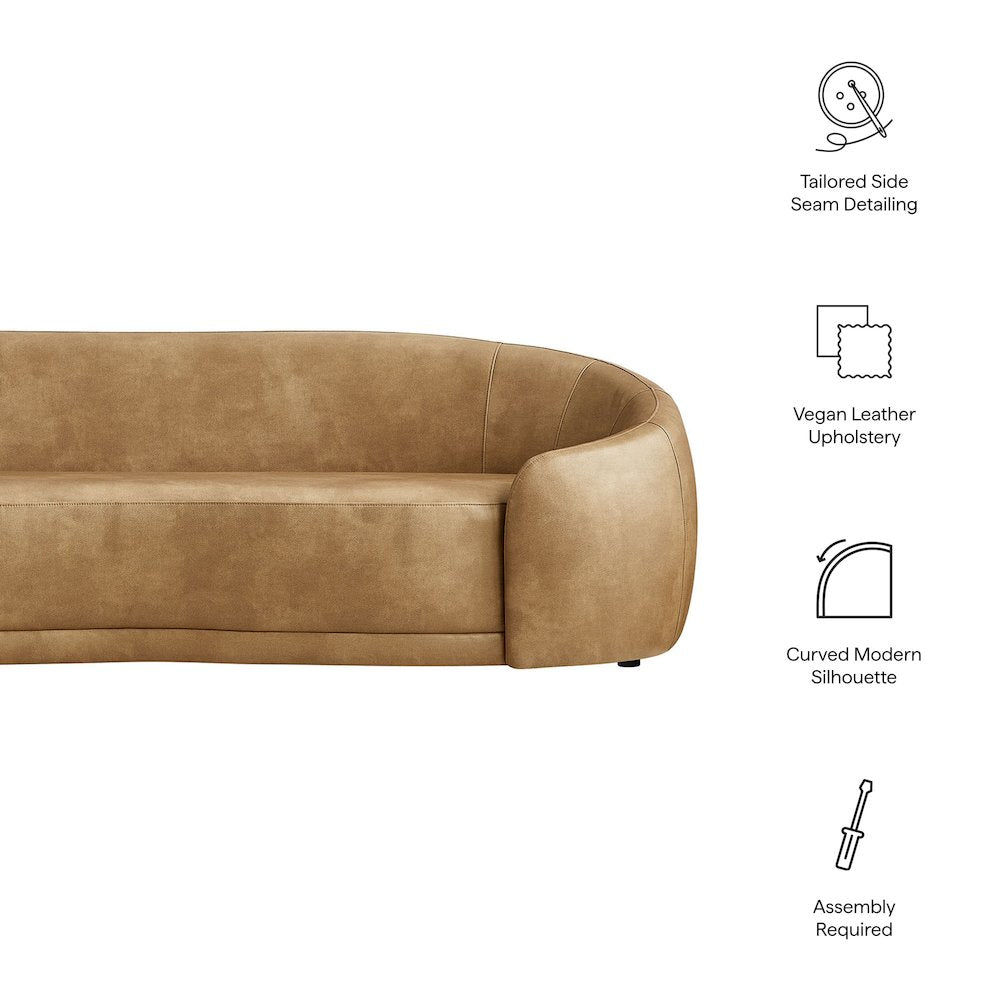 Contessa Curved Vegan Leather Sofa