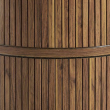 Wood Curved Fluted Sideboard Buffet Cabinet with Adjustable Shelves, Walnut