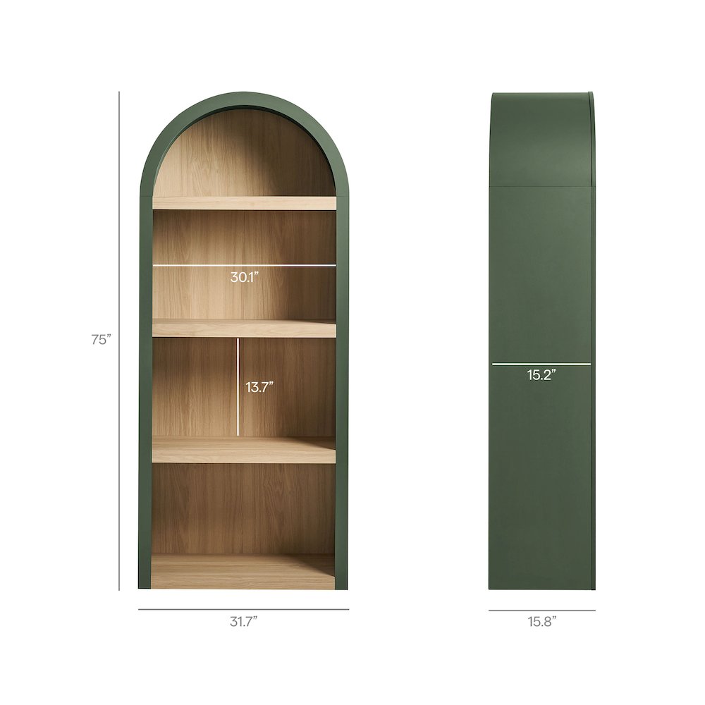 Caleb 4 Arched Display Shelf Bookcase