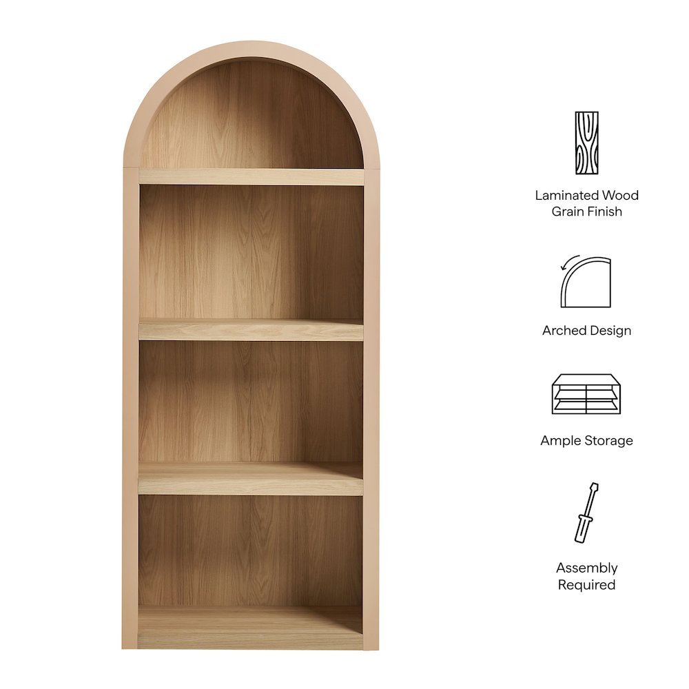 Caleb 4 Arched Display Shelf Bookcase