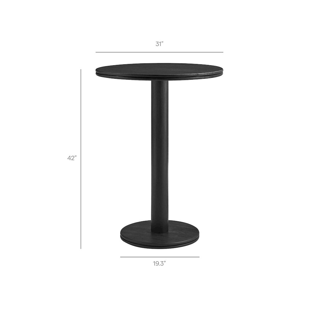 Neo 31 Inch Round Indoor - Outdoor Patio Patio Wood Bar Table