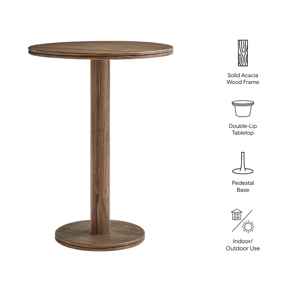 Neo 31 Inch Round Indoor - Outdoor Patio Patio Wood Bar Table