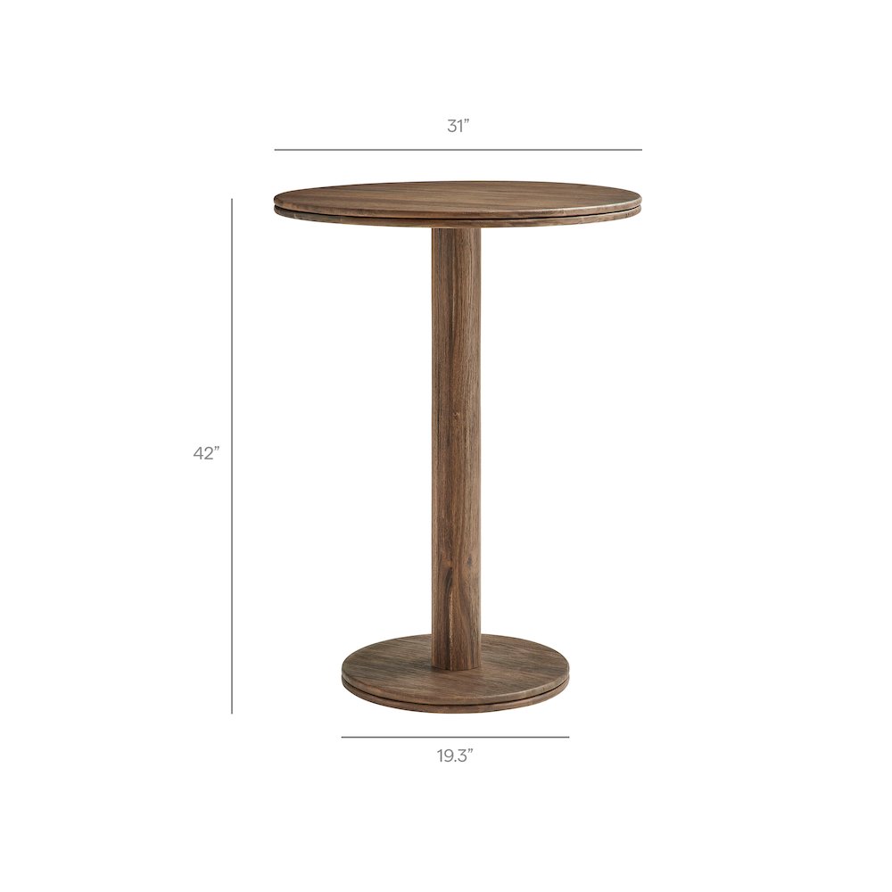 Neo 31 Inch Round Indoor - Outdoor Patio Patio Wood Bar Table