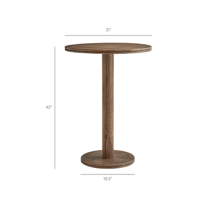 Neo 31 Inch Round Indoor - Outdoor Patio Patio Wood Bar Table