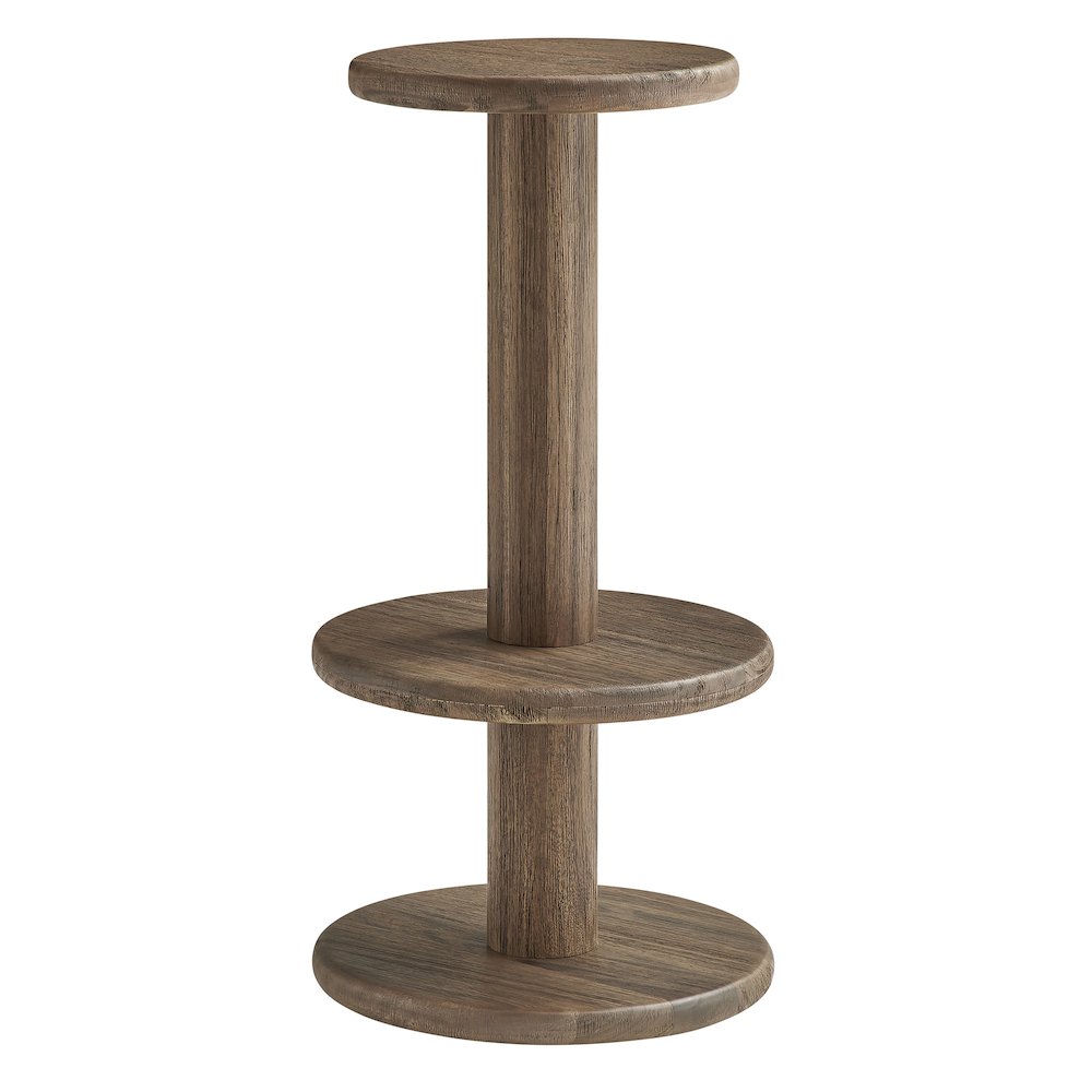 Neo 15 Inch Round Indoor - Outdoor Patio Patio Wood Bar Stools