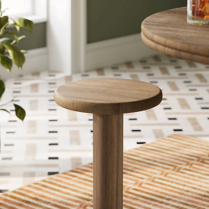 Neo 15 Inch Round Indoor - Outdoor Patio Patio Wood Bar Stools