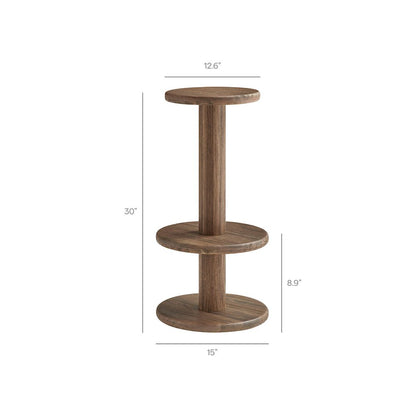 Neo 15 Inch Round Indoor - Outdoor Patio Patio Wood Bar Stools