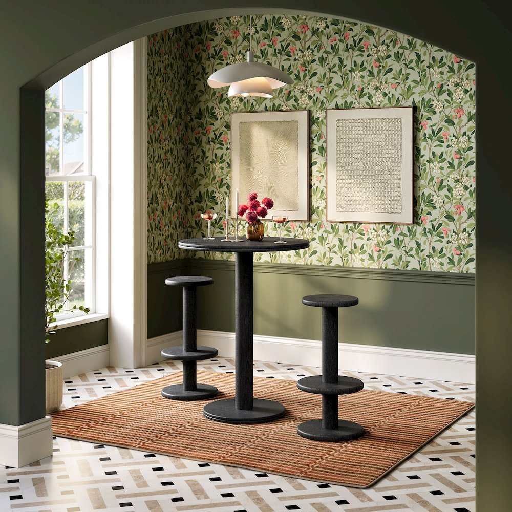Neo 3-Piece Round Indoor - Outdoor Patio Patio Wood Bar Table And Stool Set