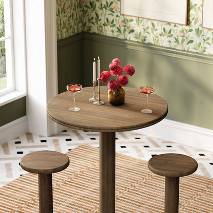 Neo 3-Piece Round Indoor - Outdoor Patio Patio Wood Bar Table And Stool Set