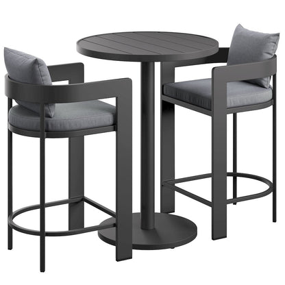 Tahoe 3-Piece Outdoor Patio Aluminum Bar Set