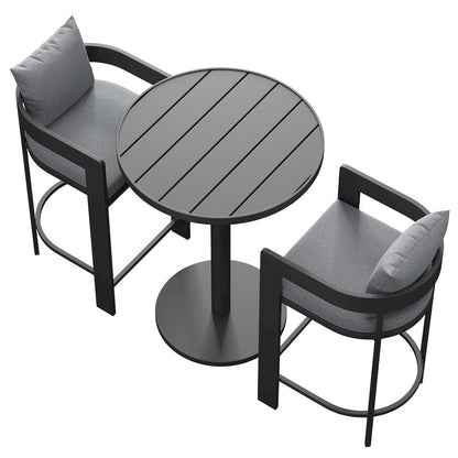 Tahoe 3-Piece Outdoor Patio Aluminum Bar Set