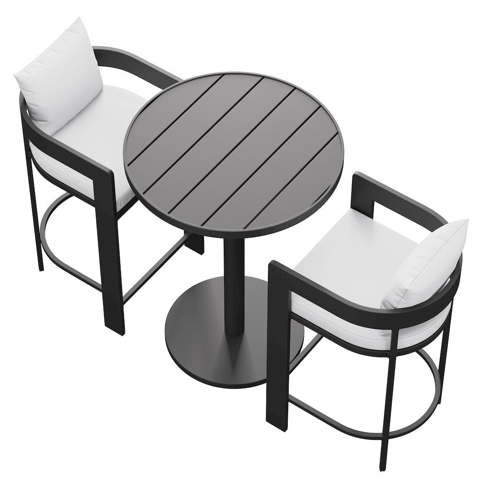 Tahoe 3-Piece Outdoor Patio Aluminum Bar Set