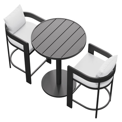Tahoe 3-Piece Outdoor Patio Aluminum Bar Set