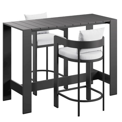 Tahoe 3-Piece Outdoor Patio Aluminum Bar Table Set