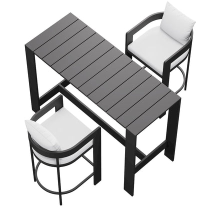 Tahoe 3-Piece Outdoor Patio Aluminum Bar Table Set