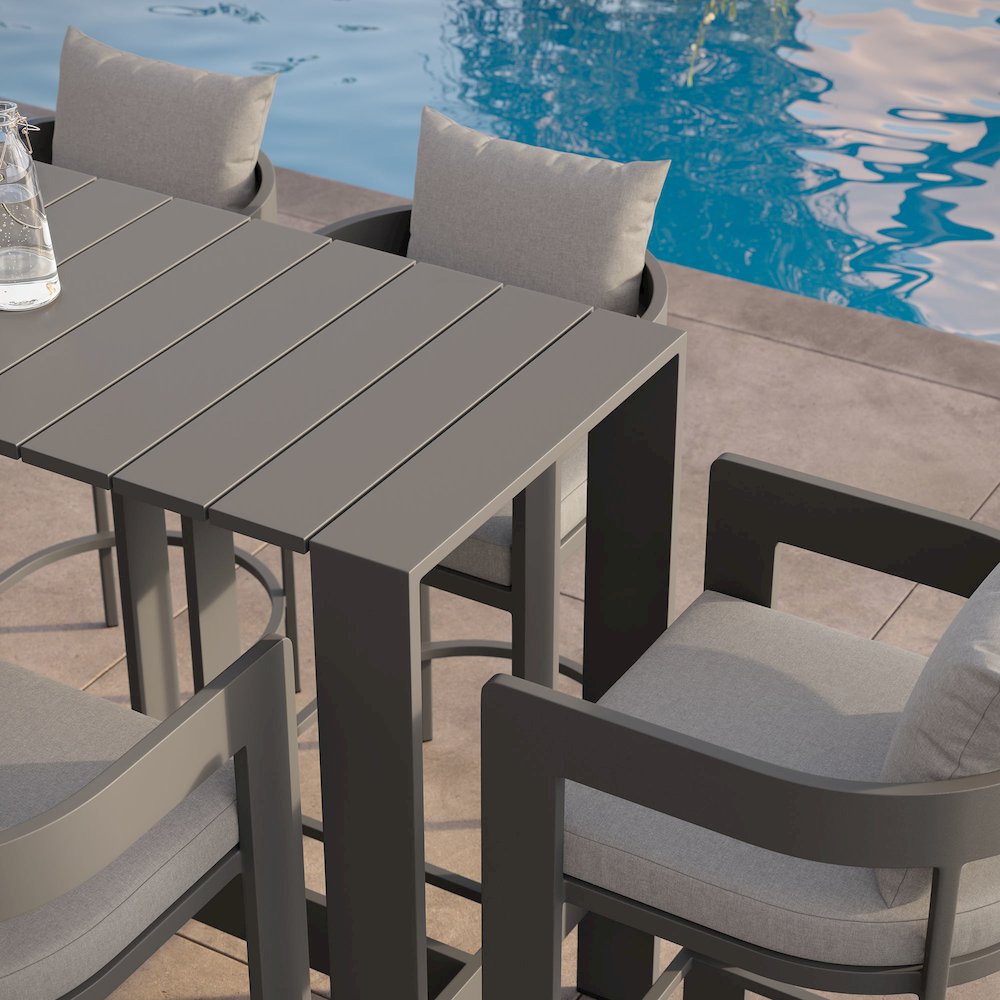 Tahoe 5-Piece Outdoor Patio Bar Table Set