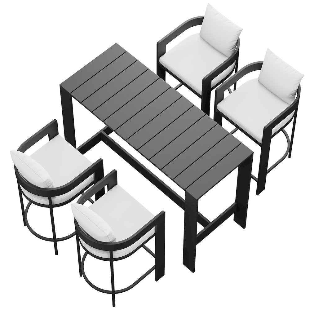 Tahoe 5-Piece Outdoor Patio Bar Table Set