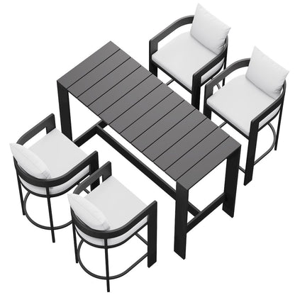 Tahoe 5-Piece Outdoor Patio Bar Table Set