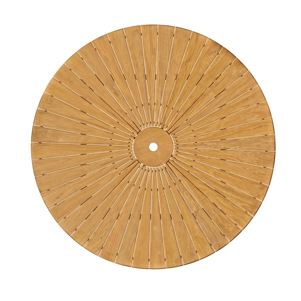Cielo 59" Sunburst Outdoor Patio Teak Dining Table