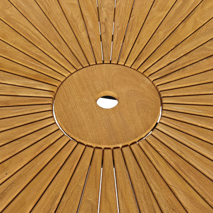 Cielo 59" Sunburst Outdoor Patio Teak Dining Table