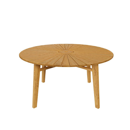Cielo 59" Sunburst Outdoor Patio Teak Dining Table