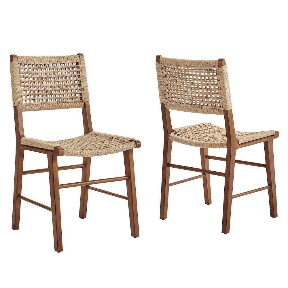 Tindra Woven Dining Chairs Set of 2 - Walnut