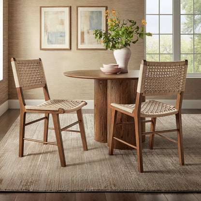 Tindra Woven Dining Chairs Set of 2 - Walnut
