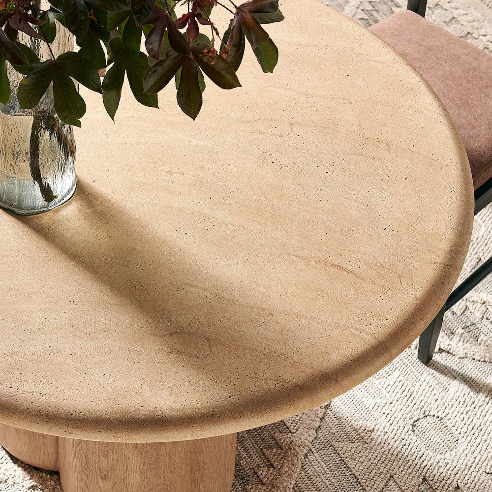 Tori 48 Inch Round Indoor and Outdoor Patio Dining Table