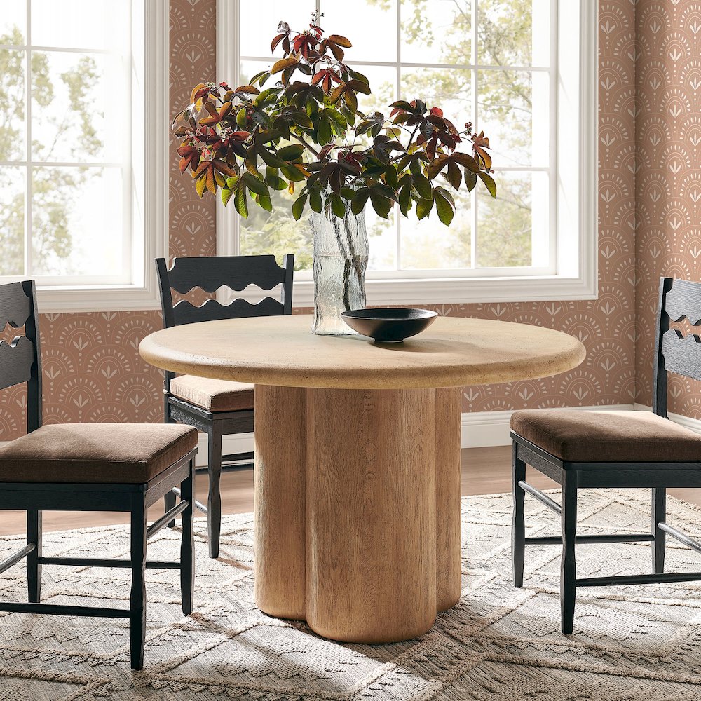 Tori 48 Inch Round Indoor and Outdoor Patio Dining Table