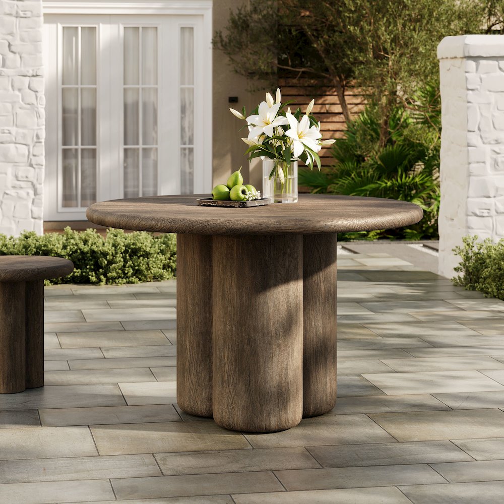 Tori 48 Inch Round Indoor and Outdoor Patio Dining Table