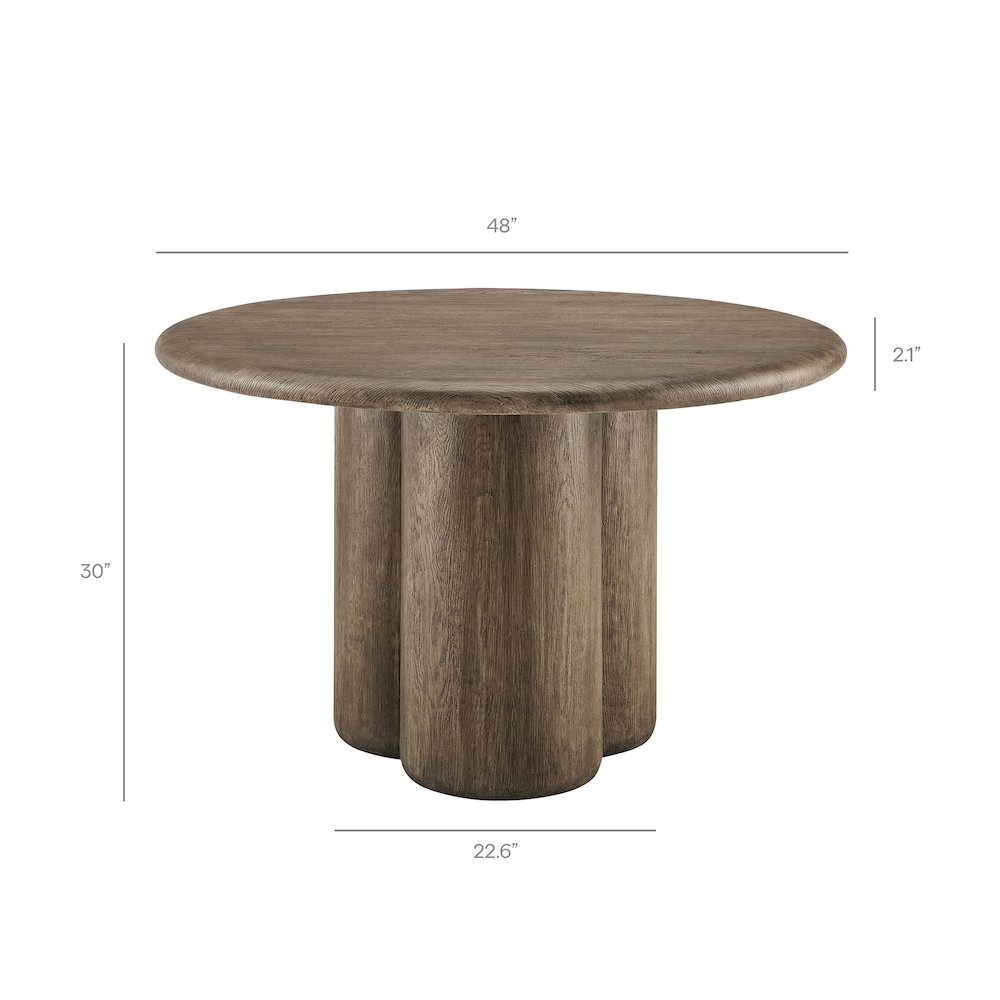 Tori 48 Inch Round Indoor and Outdoor Patio Dining Table
