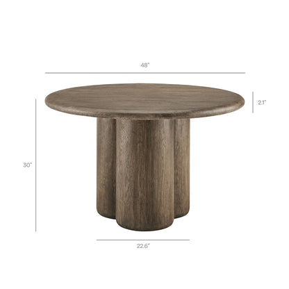Tori 48 Inch Round Indoor and Outdoor Patio Dining Table